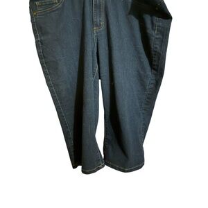 D jeans dark wash denim cropped Capri pants Cotton polyester spandex 18 w